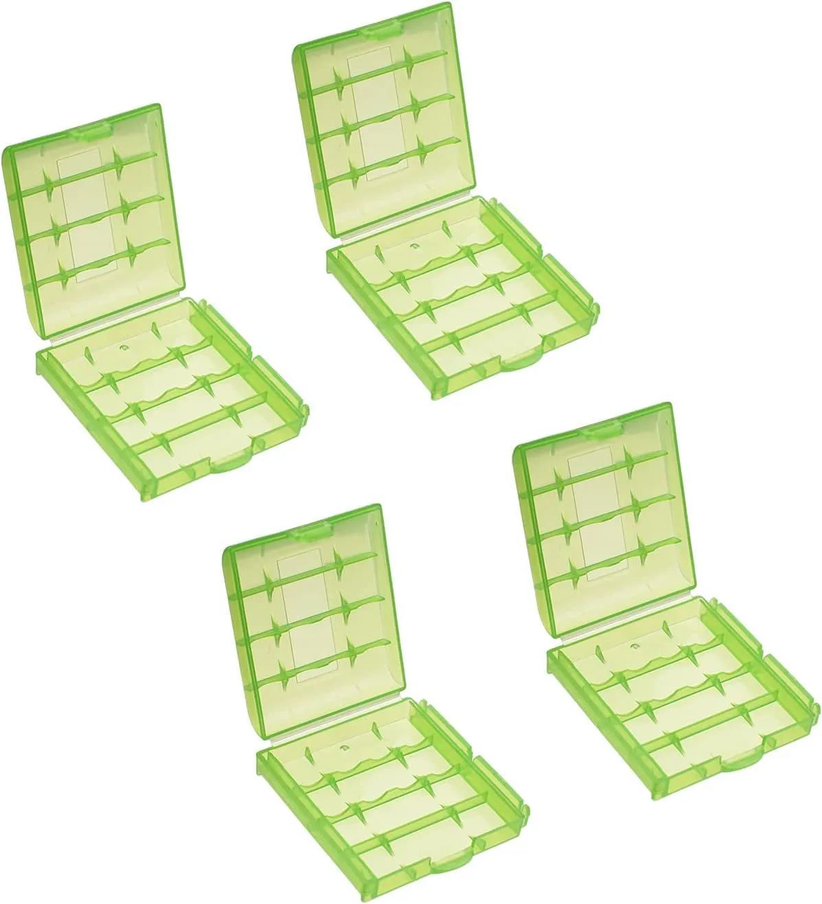 Heyiarbeit AA/AAA Battery Organizer Box PP Battery Storage Case Battery Holder Storage for Carrying Battery Green 4Pcs