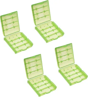 Heyiarbeit AA/AAA Battery Organizer Box PP Battery Storage Case Battery Holder Storage for Carrying Battery Green 4Pcs