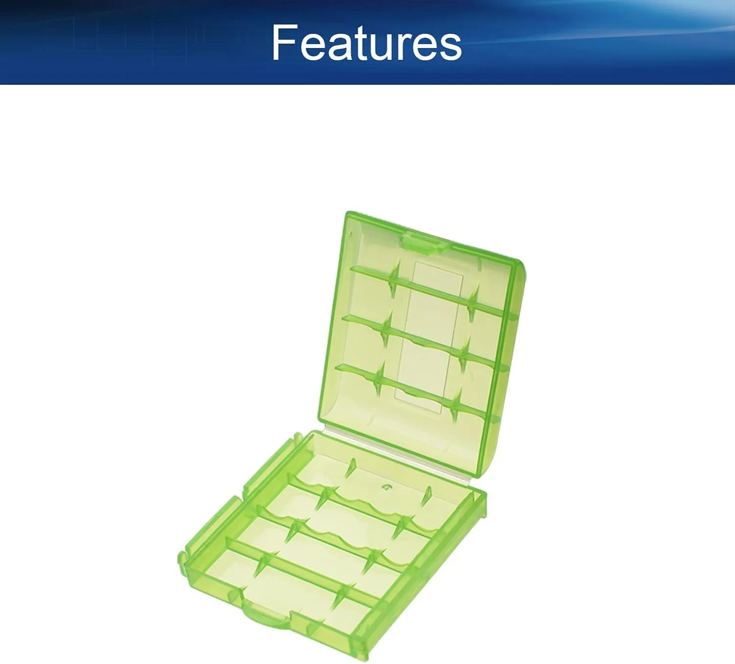 Heyiarbeit AA/AAA Battery Organizer Box PP Battery Storage Case Battery Holder Storage for Carrying Battery Green 4Pcs