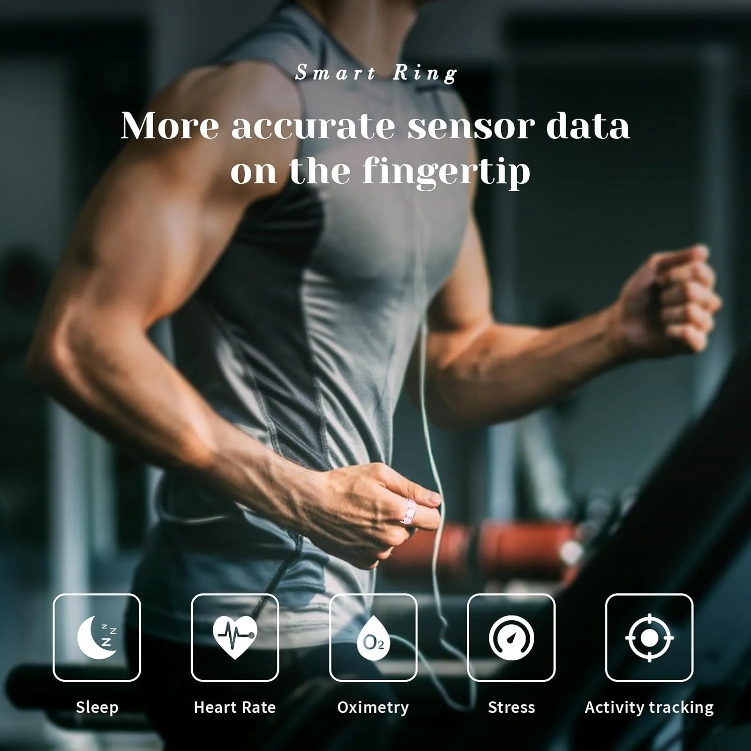 HitTopss Smart Ring, Fitness Tracking Smart Ring with Calories/Heart Rate/Blood Oxygen/Sleep Monitoring, IP68 Waterproof, No APP Subscription, Compatible with iOS/Android (Rose Gold, 8#)