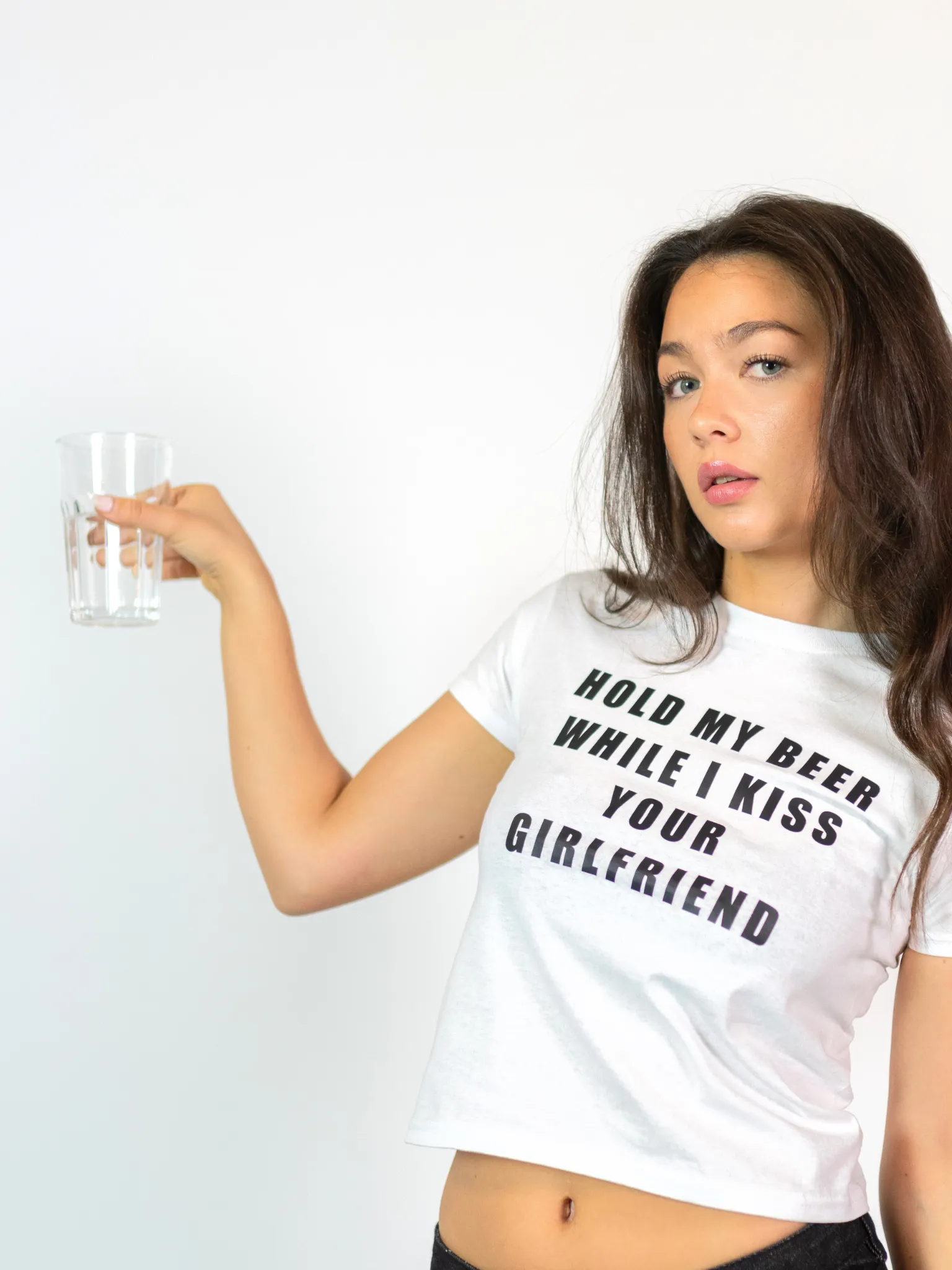 HOLD MY BEER, BABY TEE - HVID