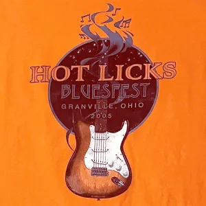 Hot Licks BLUES FEST T-Shirt Signed by Howard McCullum, Scott Ainslie