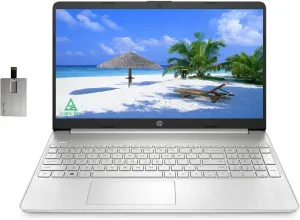 HP 2022 15.6" HD BrightView Laptop, Intel Pentium Silver N5030 Processor, 8GB RAM, 256GB PCIe SSD, Intel HD Graphics 605, 720p HD Webcam, Stereo Speakers, Silver, Windows 11, 32GB USB Card (Renewed)