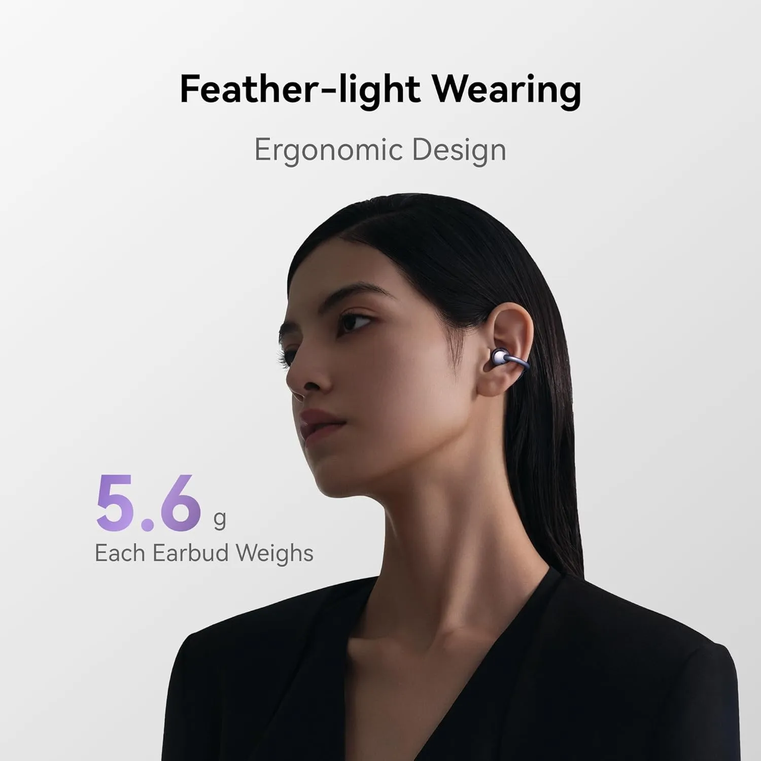 Huawei FreeClip Wireless Earbuds - Open Bluetooth Headphones, Long Lasting Battery and AI Clear Sound - Lightweight in-Ear Headphones, IP54 Dustproof and Water-Resistant (Clip Beige)