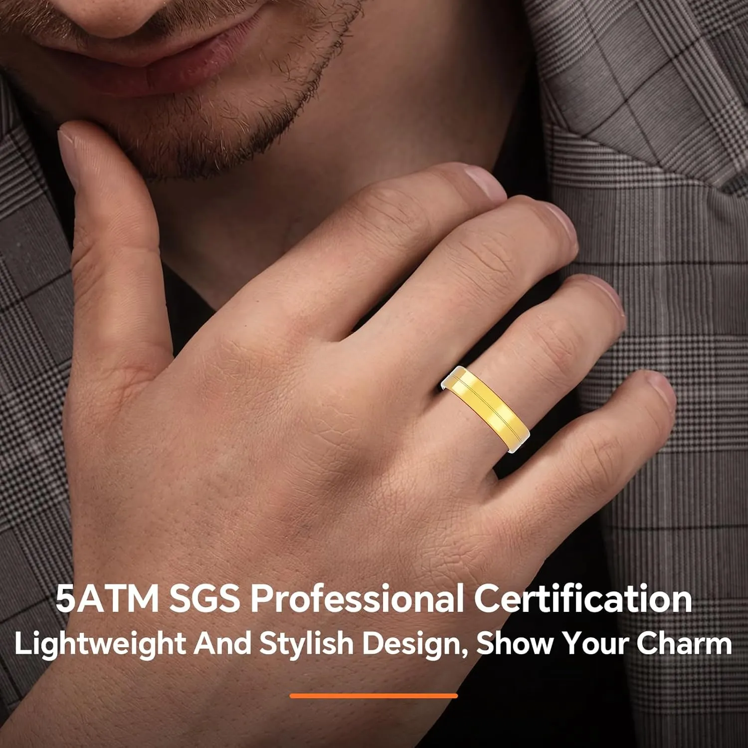 Hwagol Smart Ring, Fitness Tracker Smart Ring with Calories/Heart Rate/Blood Oxygen/Sleep Monitoring, Long Lasting Battery Smart Rings Android & iOS Compatible(Gold,11#)