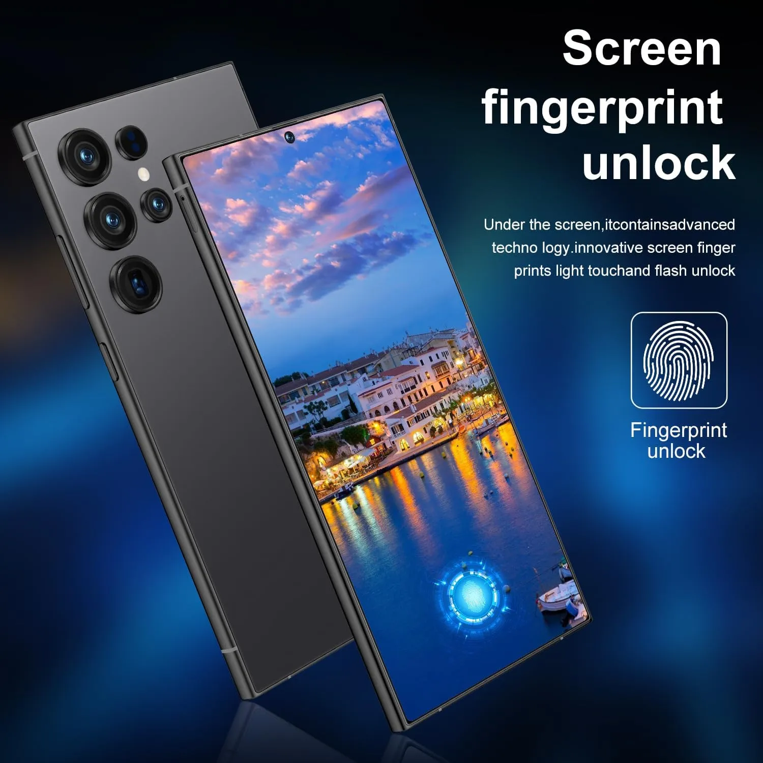 I25 Ultra Unlocked Phone,Android 14 12 512GB Smartphone,Built in Pen The Phone,Cell Phone Battery 7000mAh 6.99" HD Screen,Dual SIM/5G/Face ID/Fingerprint Lock/GPS (Black, 12 512G)