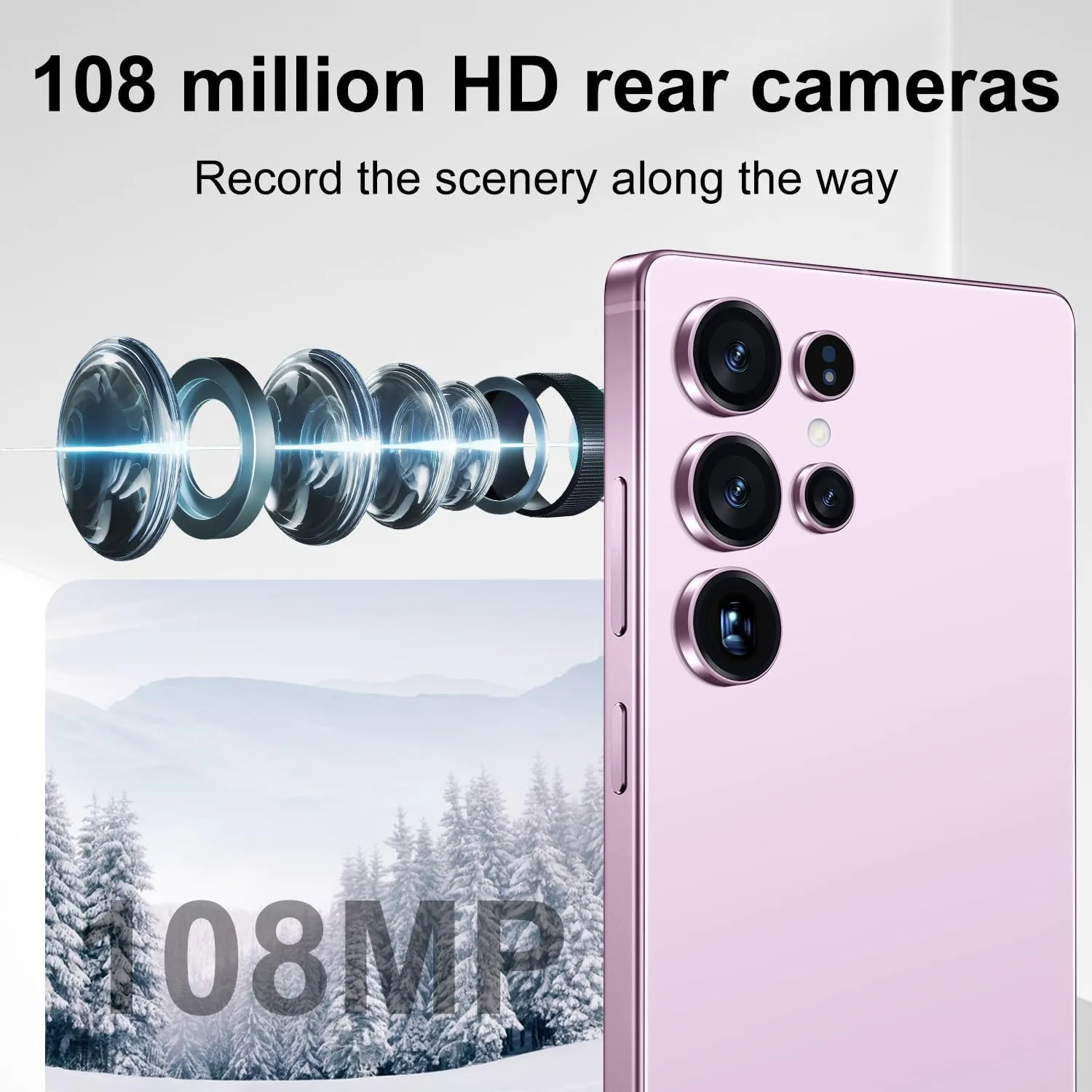 I25 Ultra Unlocked Smartphone 6.9" HD  Display 8 256GB Unlocked Phone,Snapdragon 8 Gen3 7000mAh Dual Speakers 5G Unlocked Phones,Face ID/Fingerprint Lock/GPS (Pink)