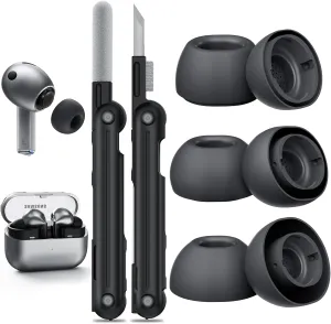 Inesore Compatible with Samsung Galaxy Buds 3 Pro Replacement Ear Tips with Portable Storage Box & Cleaner Pen Noise Reduction Holewith,Silicone Ear Tips for Galaxy Buds 3 Pro 2024 (SML)