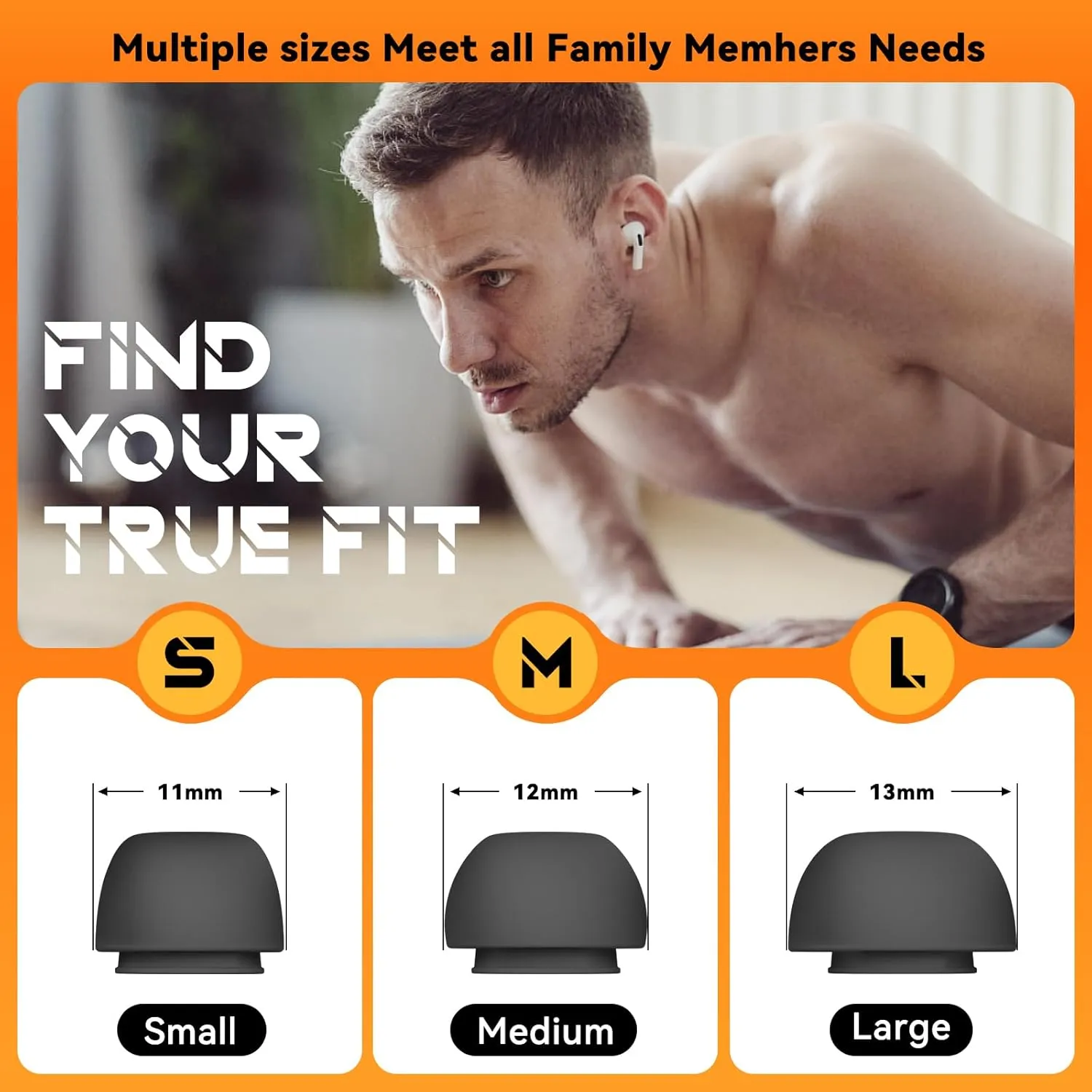 Inesore Compatible with Samsung Galaxy Buds 3 Pro Replacement Ear Tips with Portable Storage Box & Cleaner Pen Noise Reduction Holewith,Silicone Ear Tips for Galaxy Buds 3 Pro 2024 (SML)