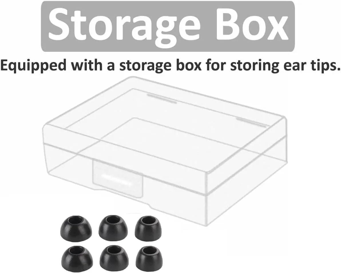JNSA Memory Foam Tips Noise Canceling Foam Ear Tip Compatible with Bose QuietComfort Earbuds II,No Silicone Eartips Pain, Fit in Charging Case, 3 Pairs (Medium Size) 214qc2bm