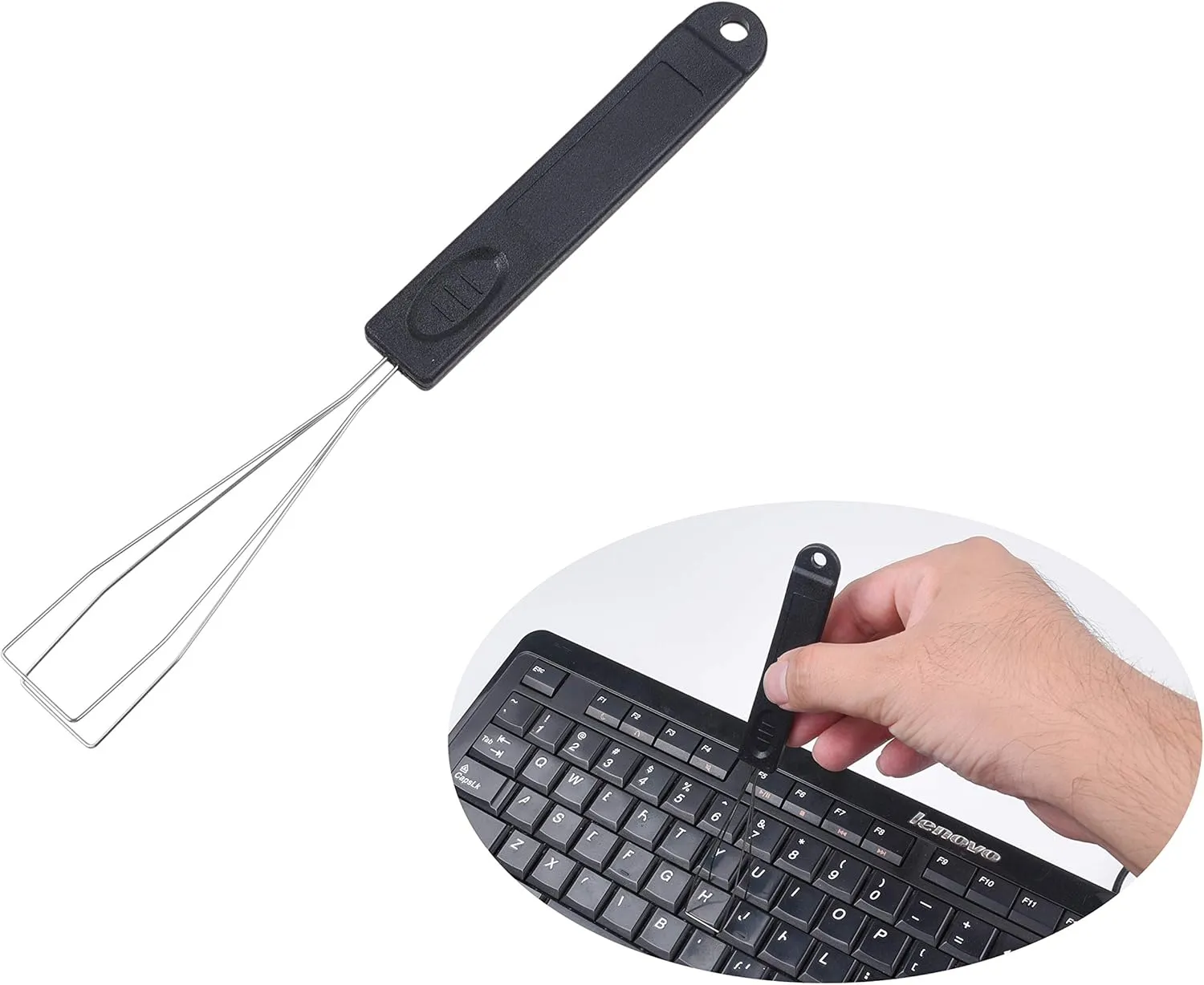 Keyboard Cleaning Kit - 1x Mini Brush, 1x Cleaning Brush, 1x Keyboard Cap Remover, 1x Air Blower and 1x Cleaning Cloth - Also for Laptops, Camera Lenses, Glasses - Home and Office