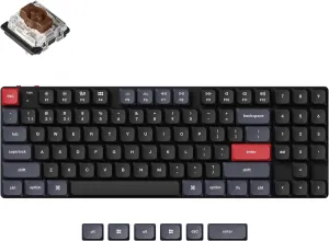 Keychron K13 Pro QMK/VIA Wireless Mechanical Keyboard TKL Layout with Numpad Custom Programmable Macro RGB Backlit Ultra-Slim with Low-Profile Gateron Brown Switch Compatible with Mac Windows Linux