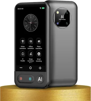 Language Translator Device,Two Way Real-Time Voice Translation,Support 150 Languages, AI Chat Role Play Robot, Online/Offline&Recording&Photo Translation with 4.7inch HD Touch Screen (Gray)