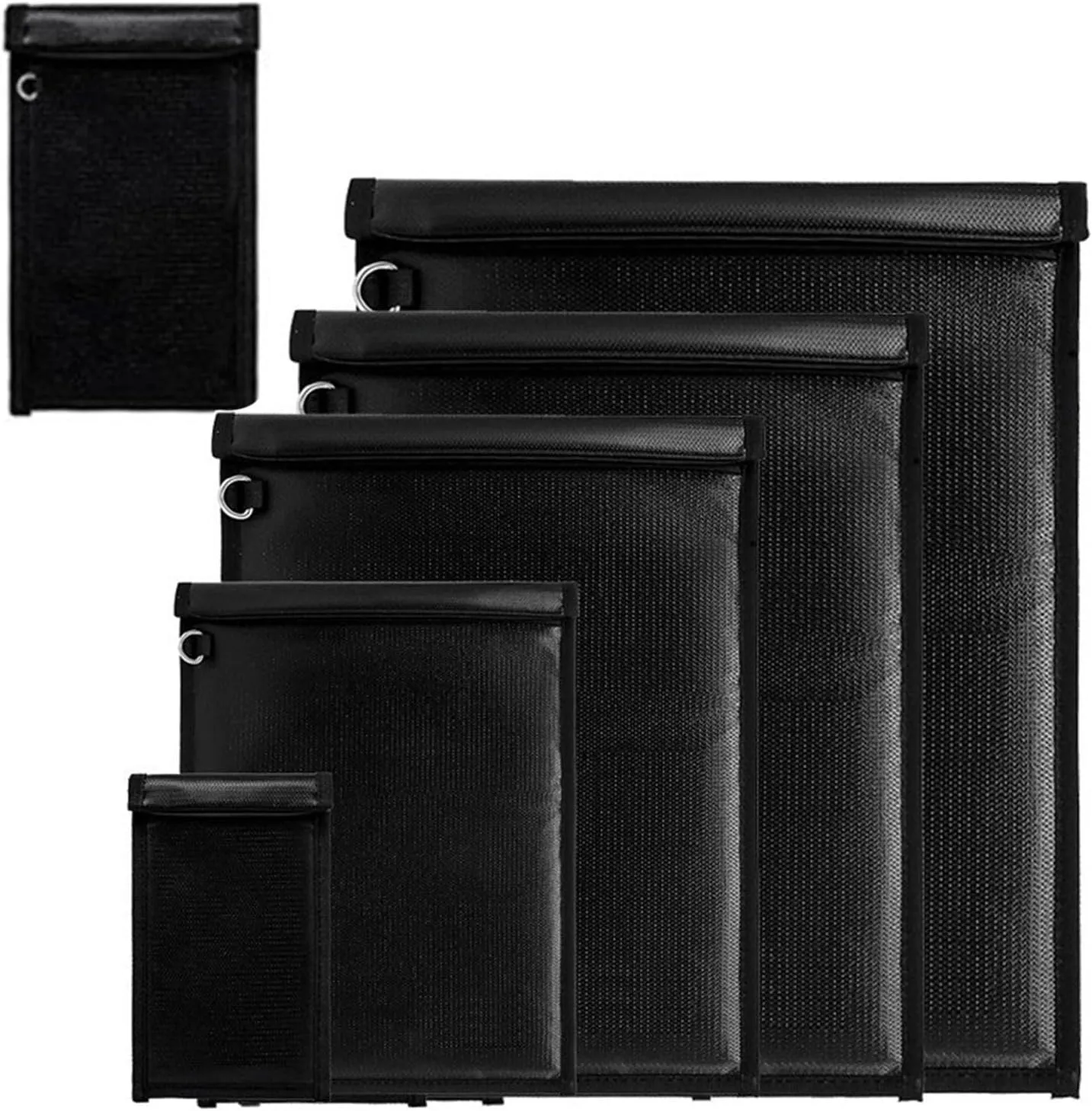 Large Faraday Bags 6 Pack, Waterproof & Fireproof Faraday Cages for Laptops, Tablets, Phones, Car Keys, and Key Fob - Signal Blocking, Anti-Theft Protector Pouch
