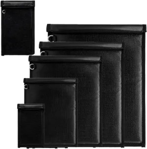 Large Faraday Bags 6 Pack, Waterproof & Fireproof Faraday Cages for Laptops, Tablets, Phones, Car Keys, and Key Fob - Signal Blocking, Anti-Theft Protector Pouch
