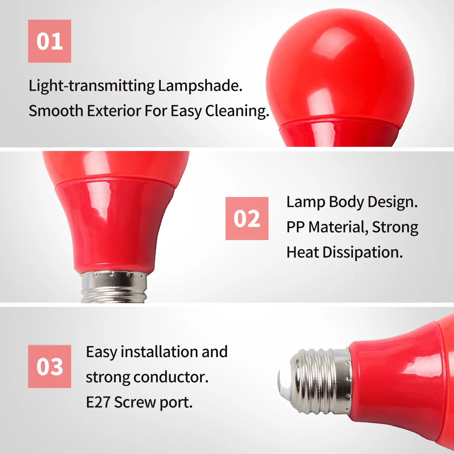 LED Darkroom Safelight Bulb  E27 Plug for Film Developing