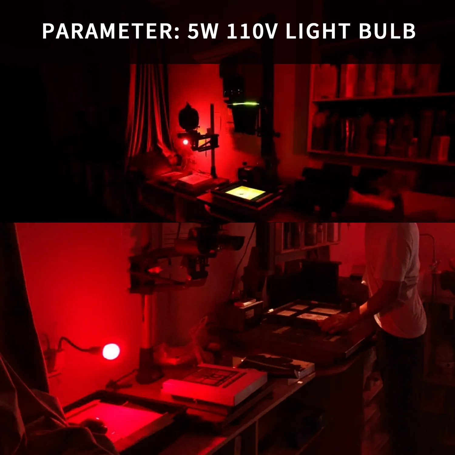 LED Darkroom Safelight Bulb  E27 Plug for Film Developing