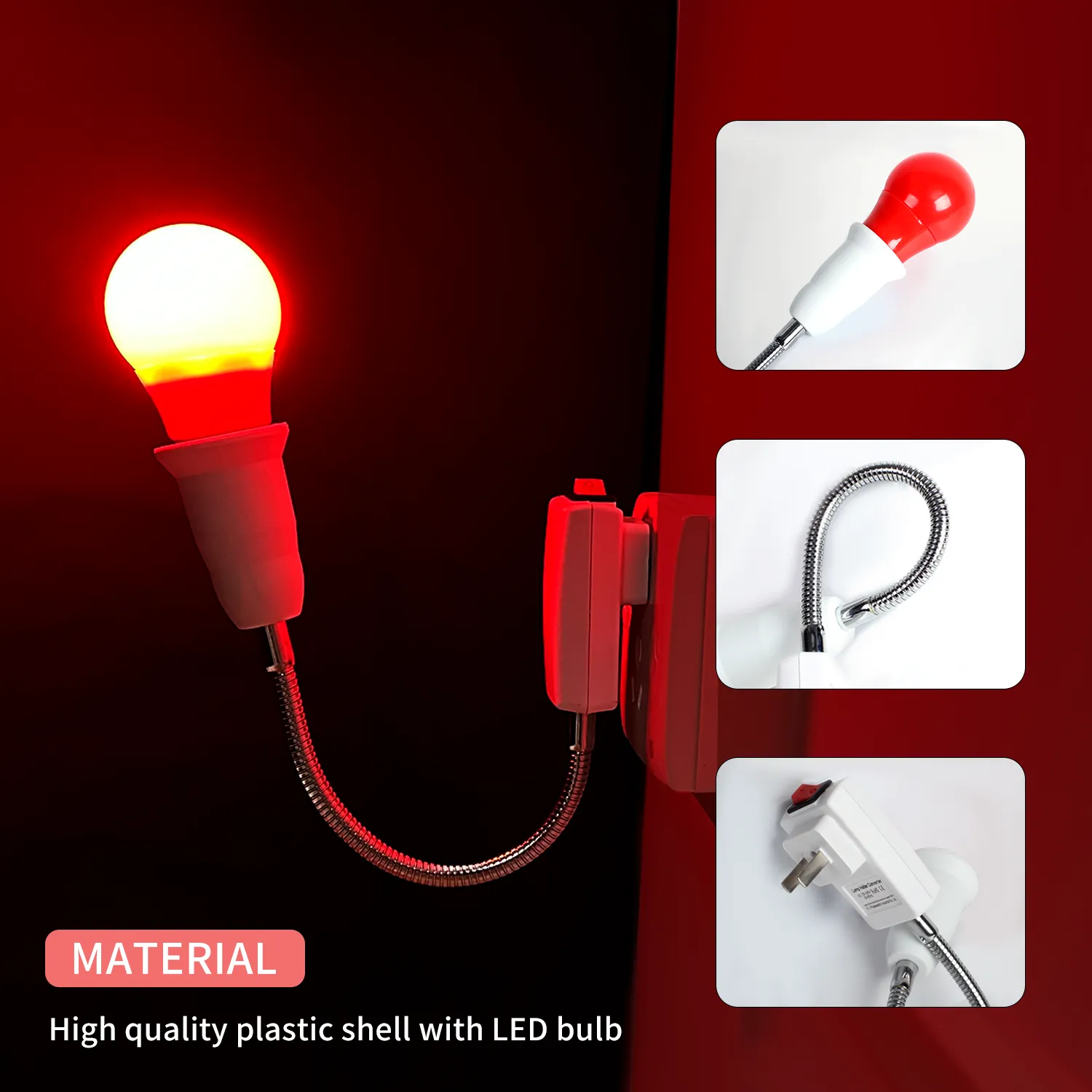 LED Darkroom Safelight Bulb  E27 Plug for Film Developing