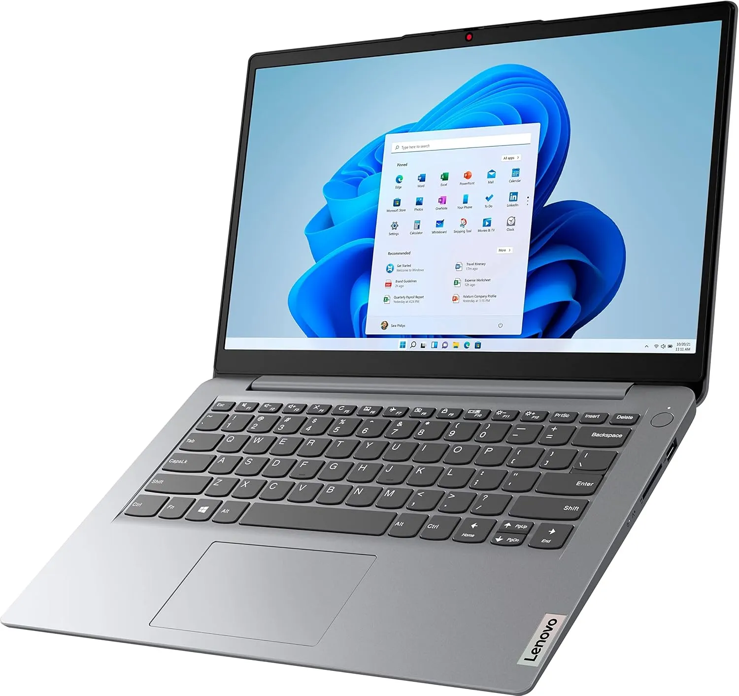 Lenovo 2022 Ideapad 1i 14" HD Laptop, Intel Celeron N4020 Processor, 4GB RAM, 64GB Memory, Intel HD Graphics 500, HD Webcam, 1 Year Office 365, Cloud Grey, Windows 11S, 32GB USB Card (Renewed)
