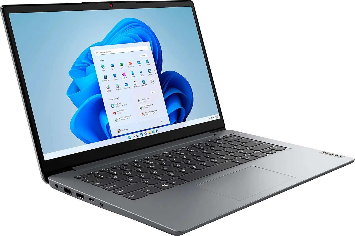 Lenovo 2022 Ideapad 1i 14" HD Laptop, Intel Celeron N4020 Processor, 4GB RAM, 64GB Memory, Intel HD Graphics 500, HD Webcam, 1 Year Office 365, Cloud Grey, Windows 11S, 32GB USB Card (Renewed)