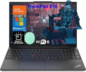 Lenovo ThinkPad E16 16" FHD  Business Laptop Computer, AMD Ryzen 5 7530U (Beat i7-1355U), 40GB DDR4 RAM, 1TB PCIe SSD, WiFi 6, Thunderbolt 4, Backlit KB, Fingerprint Reader, Windows 11 Pro, WE/PGPY