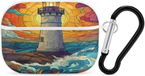 Lighthouse Earbud Case Bluetooth Headphone Case Full Protective Case with Keychain Compatible with Airpods Pro White-Style