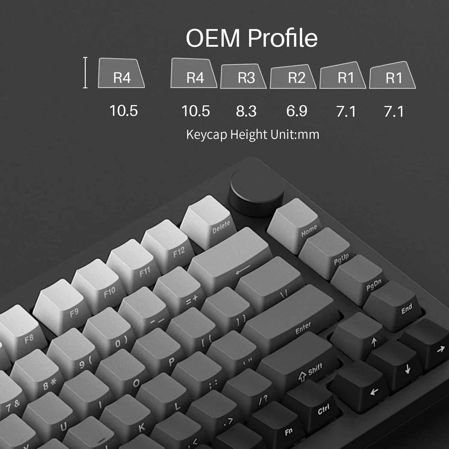 M1W V3 Aluminum Mechanical Keyboard 75% RGB Hot-swappable Gaming Keyboard with Knob, 6000 mAH RGB Gradient Black Custom with PBT Double Shot Keycaps Rosewood Switch