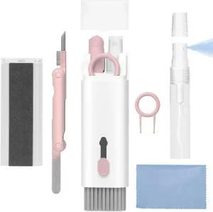 MacBook iPad iPhone Pro Screen Cleaner and Keyboard Tool - AirPod Cleaner - Computer Cleaning Kit (Pink)