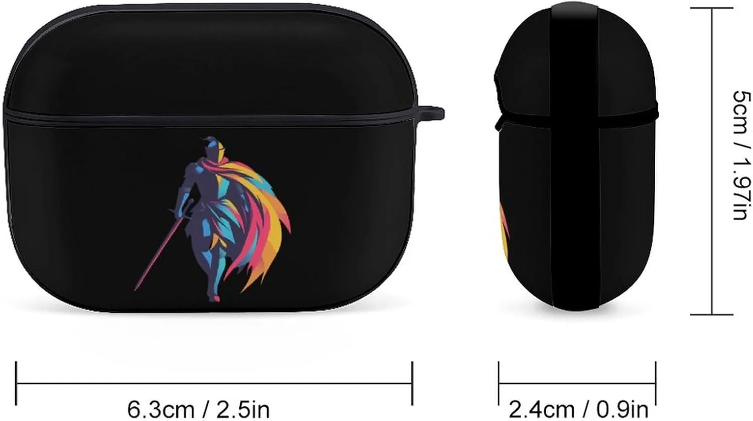 Medievalknight Earbud Case Bluetooth Headphone Case Full Protective Case with Keychain Compatible with Airpods Pro Black-Style