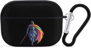 Medievalknight Earbud Case Bluetooth Headphone Case Full Protective Case with Keychain Compatible with Airpods Pro Black-Style