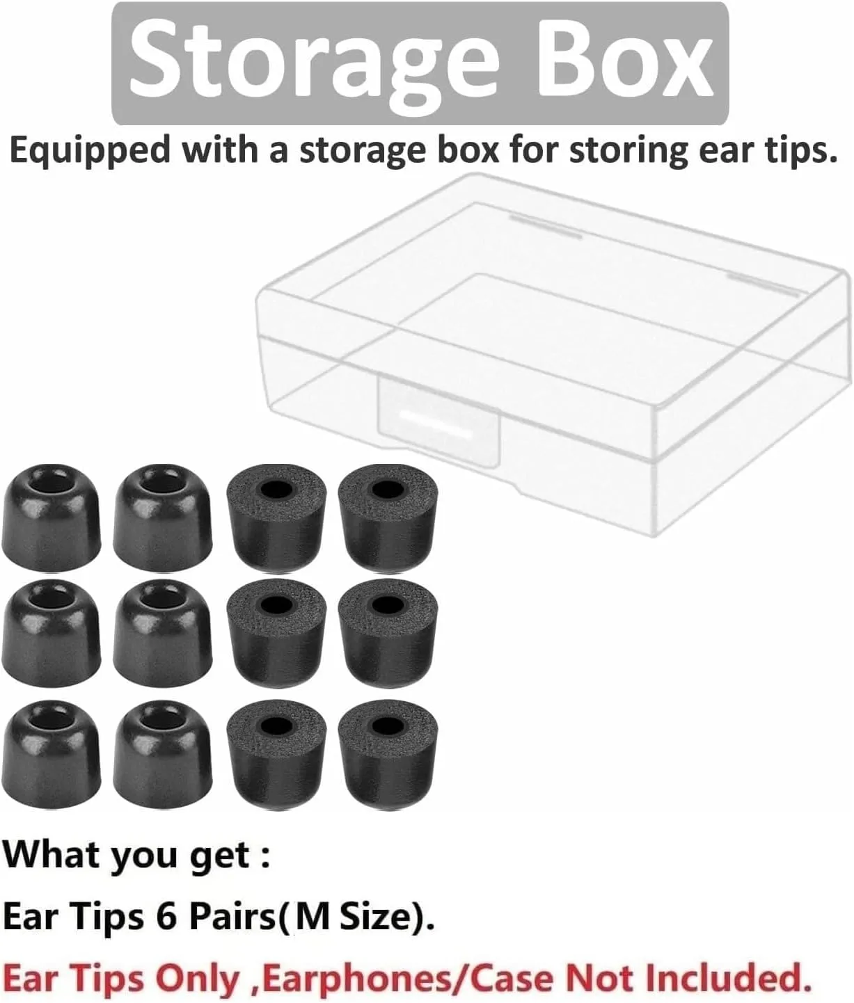 Memory Foam Ear Tip Compatible with Sony WF-1000xm5 1000xm4 WF-C700n Replacement Ear Tips, Perfect Noise Cancellation, Fit in Case, Foam Tips 6 Pairs, Black, Medium Size (515BM)