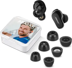 Memory Foam Tips for Bose QuietComfort Earbuds II & Ultra Earbuds - Anti-Slip, Pain-Free Replacement, Noise-Reducing, Fit in Charging Case, 3 Pairs (S/M/L)