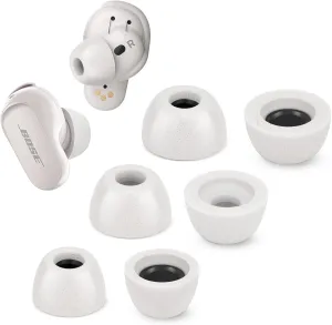 Memory Foam Tips for Bose QuietComfort Earbuds II, No Silicone Eartips Pain, Anti-Slip Replacement Ear Tips, Fit in The Charging Case, Reducing Noise Tips, 3 Pairs (Mixed Sizes S/M/L, Gray)