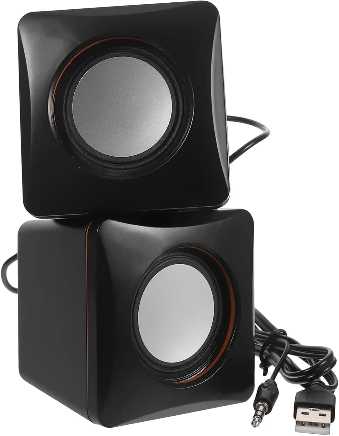 MERRYHAPY 1Pair Mini Speaker Portable Wired Desktop Audio for Laptops More Compact Durable Design for for Home Office Travel Use