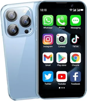 Mini Phone,3.0 inch HD Touch Screen Mini Smartphone,Unlocked Android Kids and Students Phone,Face Recognition,Quad Core Dual SIM Dual Standby,Best Gift for Kids,2GB 16GB-Blue