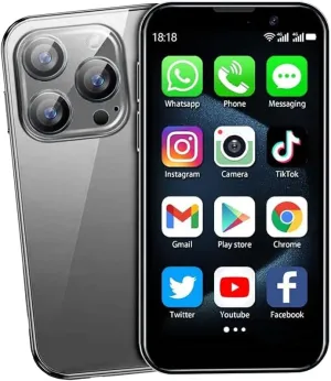 Mini Phone,3.0 inch HD Touch Screen Mini Smartphone,Unlocked Android Kids and Students Phone,Quad Core Dual SIM Dual Standby,Face Recognition,Best Gift for Kids,2GB 16GB Black