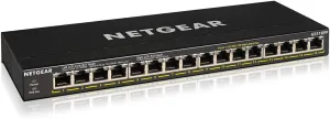 NETGEAR 16-Port PoE  Gigabit Ethernet Unmanaged Essentials Switch (GS316PP) - with 16 x PoE  @ 183W, Desktop or Wall Mount