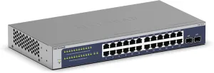NETGEAR 24-Port Gigabit Ethernet Smart Switch (GS724T) - Managed, Optional 1 Year Insight Cloud Management, with 2 x 1G SFP, Desktop or Rackmount, and Limited Lifetime Protection