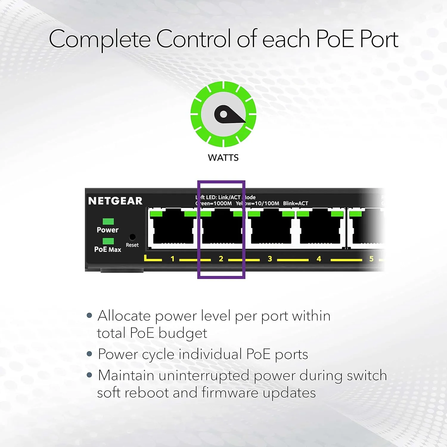 NETGEAR 8 Port PoE Gigabit Ethernet Easy Smart Managed Essentials Switch (GS308EP) - with 8 x PoE  @ 62W, Desktop or Wall Mount
