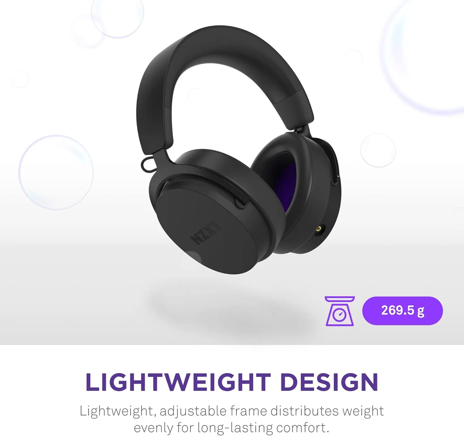 NZXT Relay Wired PC Gaming Headset - AP-WCB40-B2 - Hi-Res Audio Certified - DTS Headphone:X - 7.1 Surround Sound - Lightweight & Comfortable Design - Detachable Microphone - Black