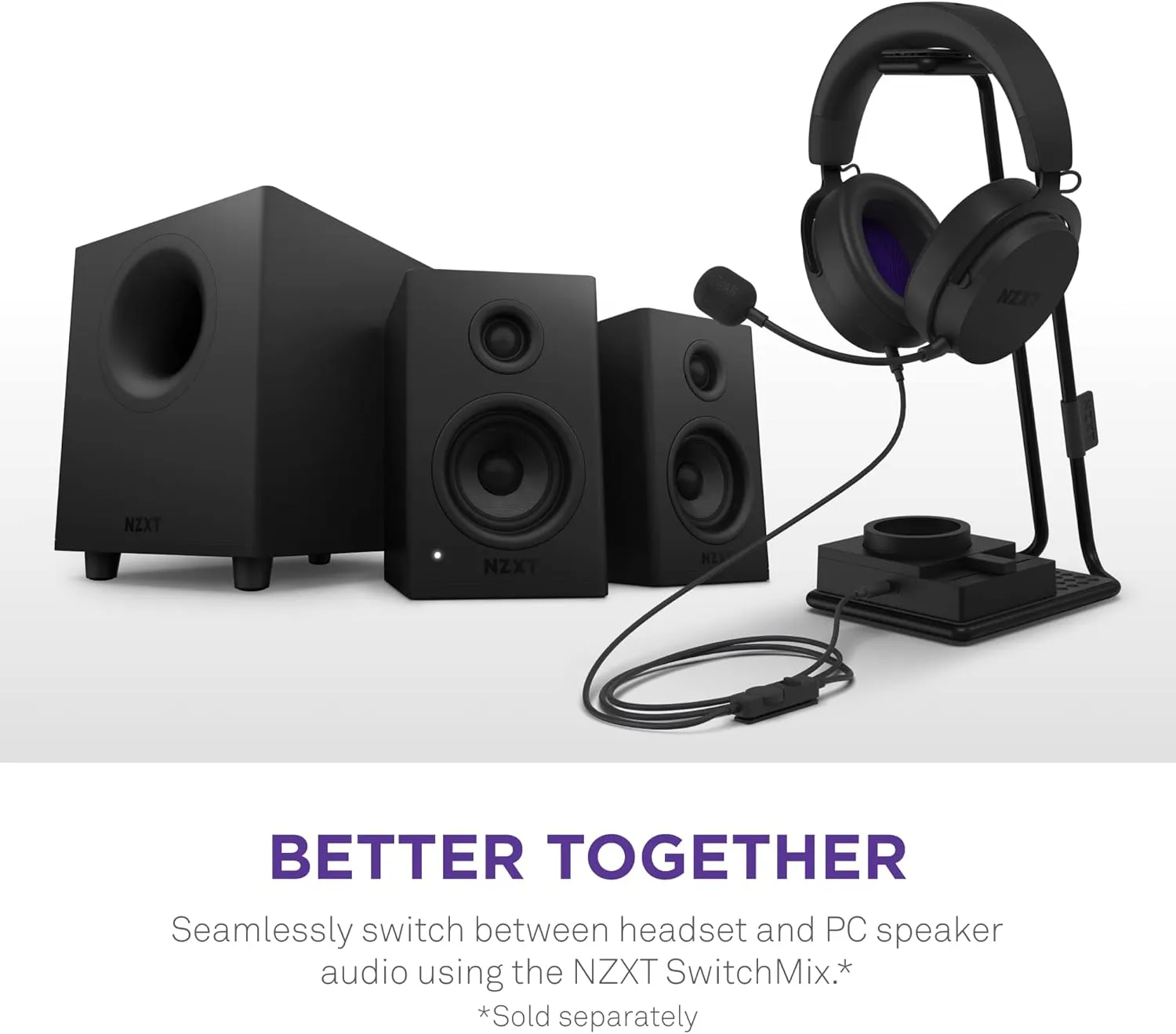 NZXT Relay Wired PC Gaming Headset - AP-WCB40-B2 - Hi-Res Audio Certified - DTS Headphone:X - 7.1 Surround Sound - Lightweight & Comfortable Design - Detachable Microphone - Black