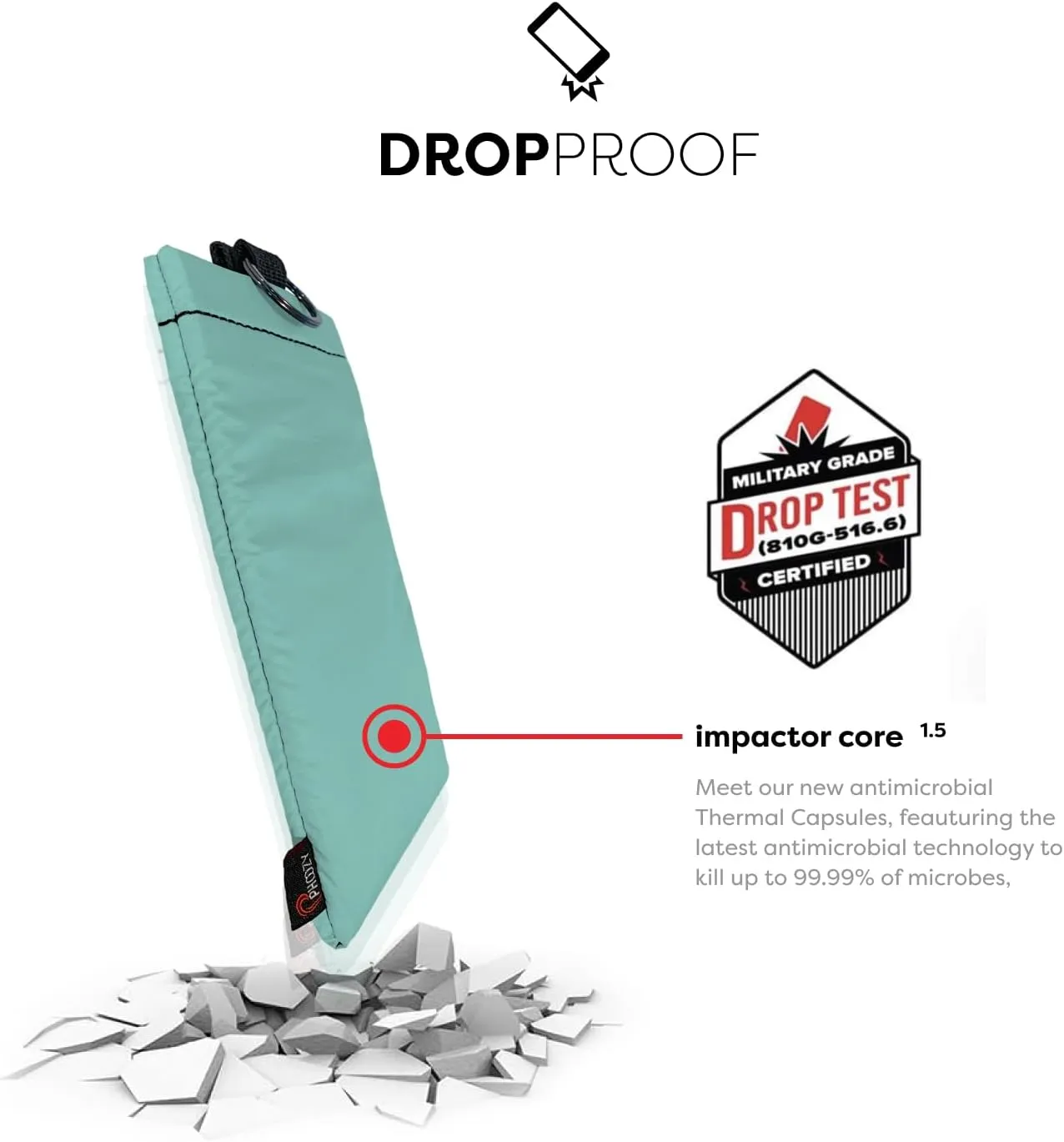 PHOOZY Thermal Phone Case - Apollo II Series : Cell Phone Pouch with AGION Lining Prevents Overheating, Extends Battery Life, Provides Drop Protection and Floats in Water (Large-Seafoam)