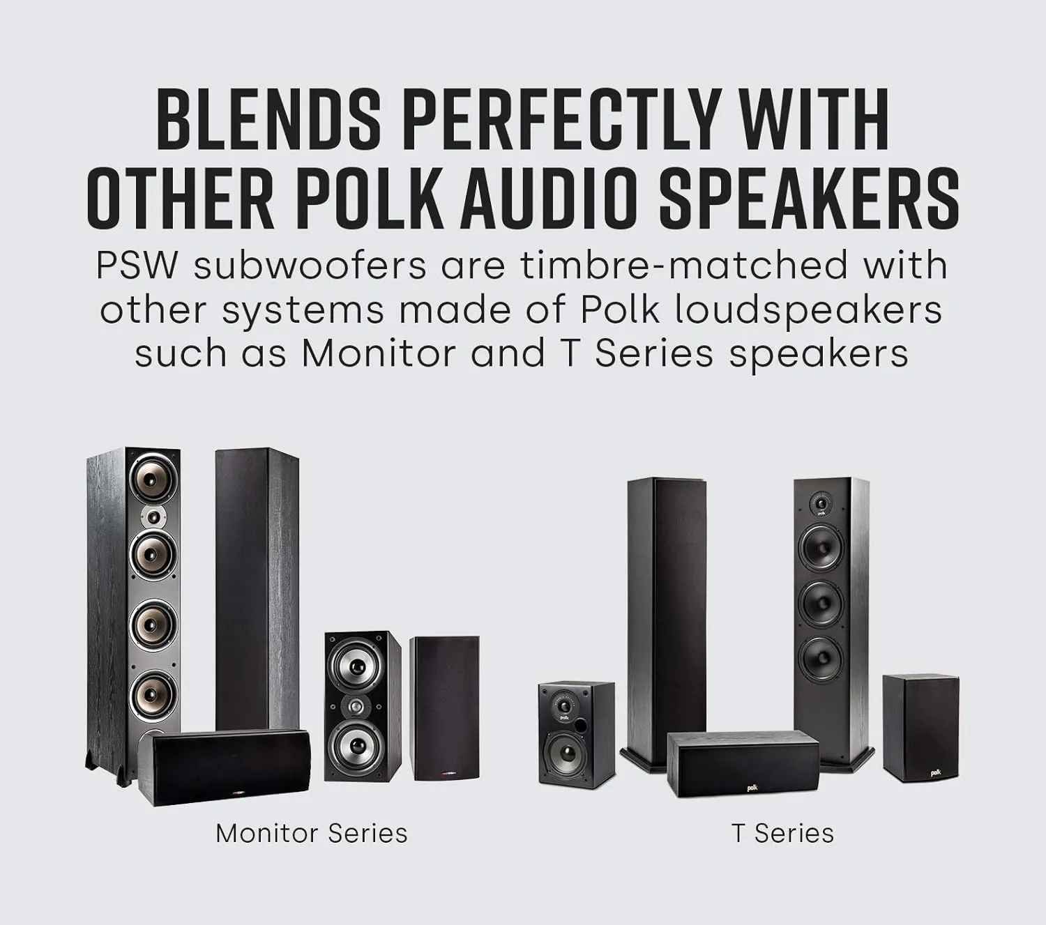 Polk Audio PSW10 10" Powered Subwoofer  Power Port Technology, Up to 100 Watts, Big Bass in Compact Design, Easy Setup with Home Theater Systems, Timbre-Matched with Monitor & T-Series Polk Speakers