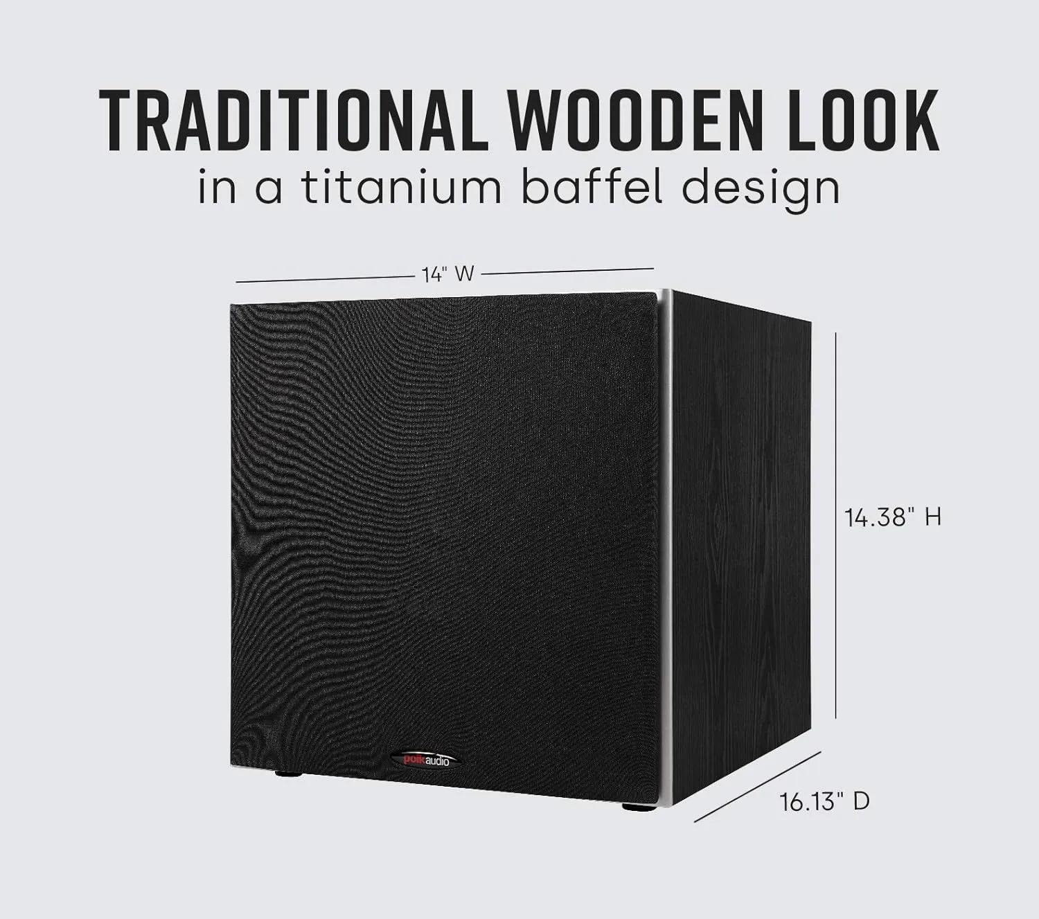 Polk Audio PSW10 10" Powered Subwoofer  Power Port Technology, Up to 100 Watts, Big Bass in Compact Design, Easy Setup with Home Theater Systems, Timbre-Matched with Monitor & T-Series Polk Speakers
