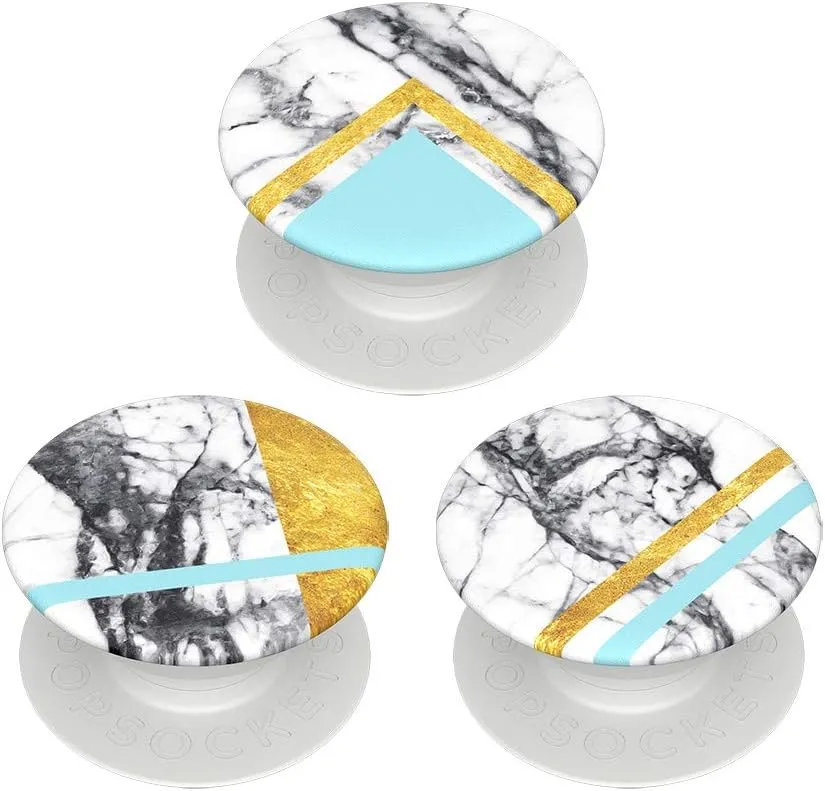 PopSockets PopMinis: Mini Grips for Phones & Tablets (3 Pack) - Marble Glam