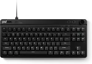 Pulsar XBOARD MS Mechanical Gaming Keyboard, 35K Scan Rate & 8K Polling for Ultra-Low Latency, Hot Swappable, TKL Gasket Mount, Aluminum Plate, PBT Double-Shot Keycaps, RGB Backlit, Volume Knob
