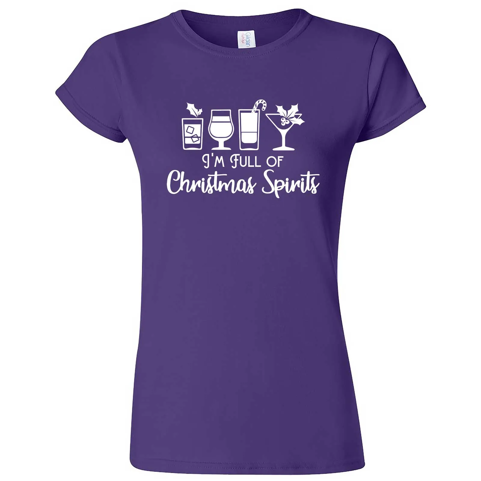 "I'm Full of Christmas Spirits" women's t-shirt