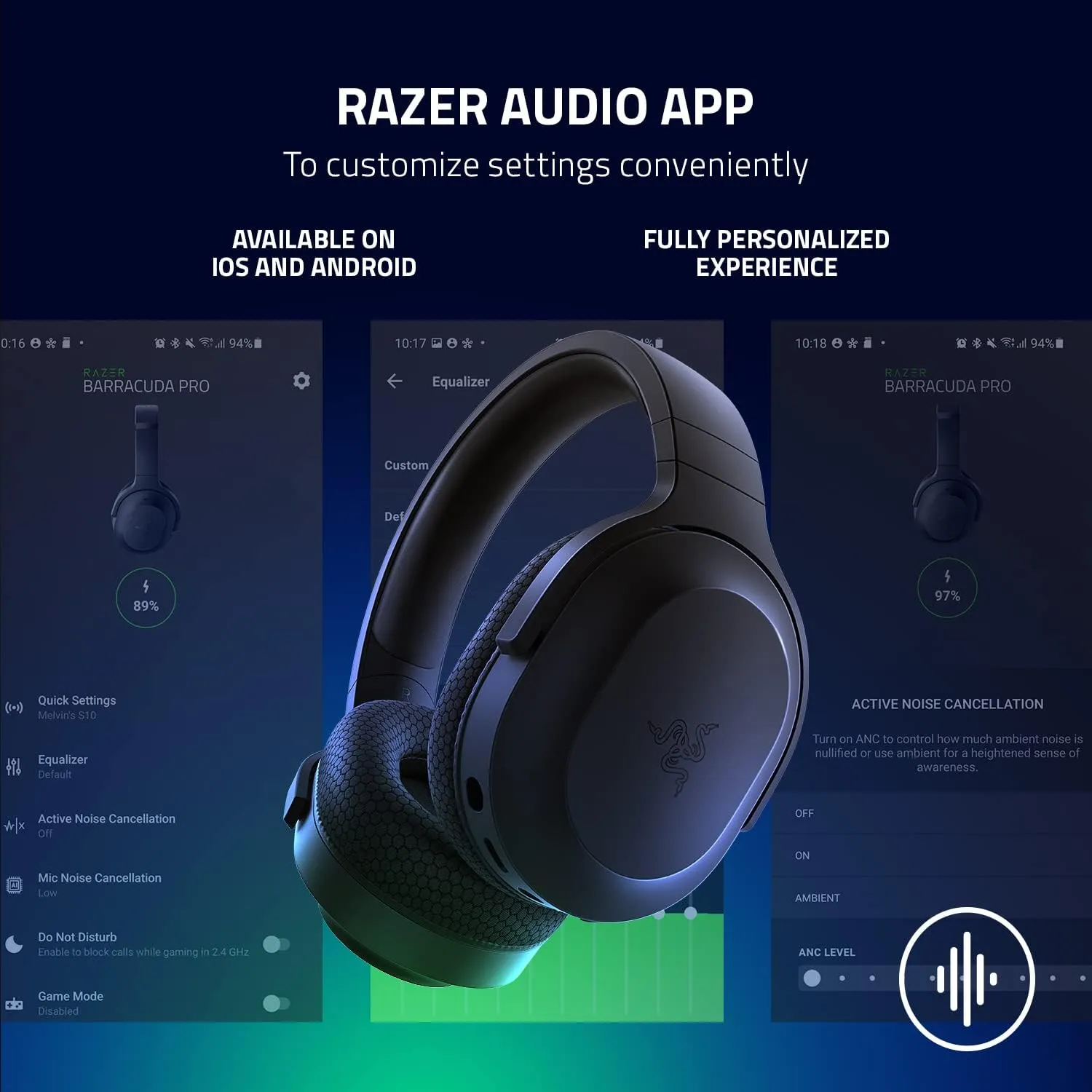 Razer Barracuda X Wireless Gaming & Mobile Headset (PC, PlayStation, Switch, Android, iOS): 2.4GHz Wireless   Bluetooth - Lightweight - 40mm Drivers - Detachable Mic - 50 Hr Battery - Black