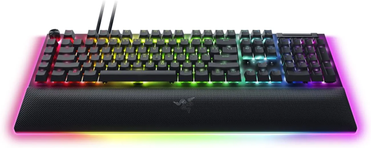 Razer BlackWidow V4 Pro Wired Mechanical Gaming Keyboard: Orange Switches Tactile & Quiet - Doubleshot ABS Keycaps - Command Dial - Chroma RGB - Magnetic Wrist Rest Snap Tap