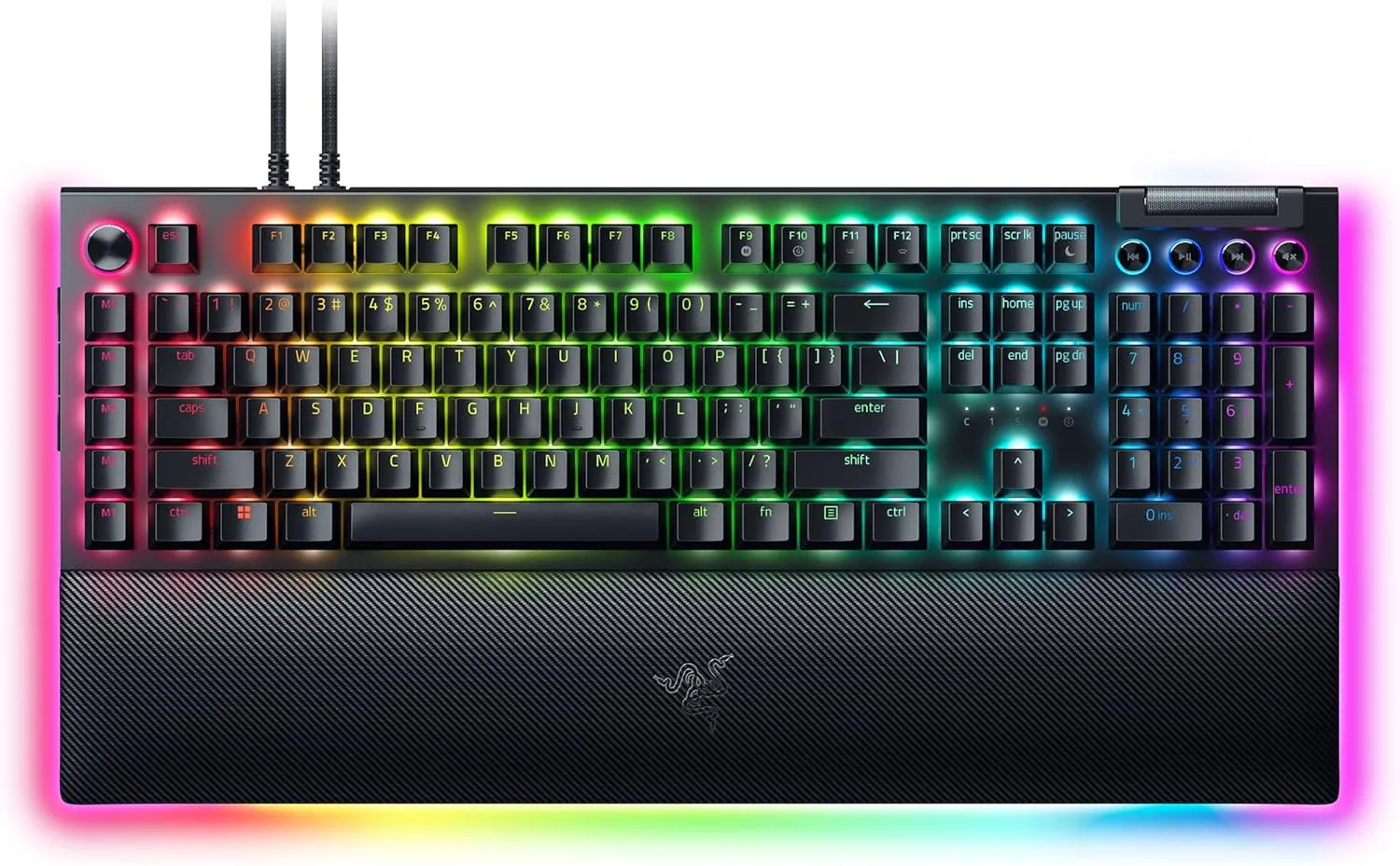 Razer BlackWidow V4 Pro Wired Mechanical Gaming Keyboard: Orange Switches Tactile & Quiet - Doubleshot ABS Keycaps - Command Dial - Chroma RGB - Magnetic Wrist Rest Snap Tap